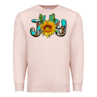 Pale Pink joy with sunflower and cactus ado Premium Sweatshirt - AdoDesignShop