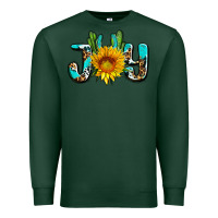 Sports Green joy with sunflower and cactus ado Premium Sweatshirt - AdoDesignShop