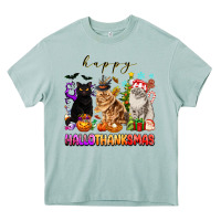 Happy Hallothanksmas Cats Heavy Core Tee | Teevron