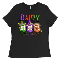 Black happy halloween jars Ladies Tee - CowGirlArtShop