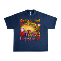 Navy Blessed and taco obsessed Mexico Urban Heavy Tee - FaDigitalArtStudio