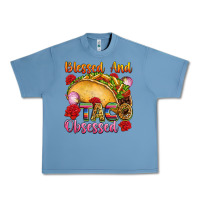 Pebble Blue Blessed and taco obsessed Mexico Urban Heavy Tee - FaDigitalArtStudio