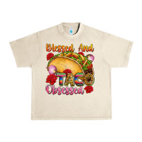 Sandshell Blessed and taco obsessed Mexico Urban Heavy Tee - FaDigitalArtStudio