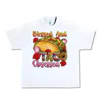 White Blessed and taco obsessed Mexico Urban Heavy Tee - FaDigitalArtStudio