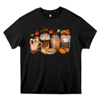 Black Pumpkin Spice Coffee Cups Heavy Core Tee - texasbilliewilder