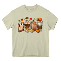 Mossy Pumpkin Spice Coffee Cups Heavy Core Tee - texasbilliewilder