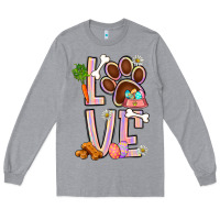 Heather Grey Tie dye easter love dog paw Long Sleeve Tee - BundleAndBundleShop