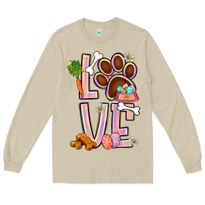 Tie Dye Easter Love Dog Paw Long Sleeve Tee by BundleAndBundleShop | Teevron