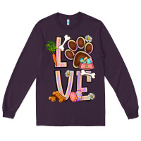 Plum Tie dye easter love dog paw Long Sleeve Tee - BundleAndBundleShop