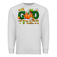 Dove Grey with god all things are possible Premium Sweatshirt - AdoDesignShop