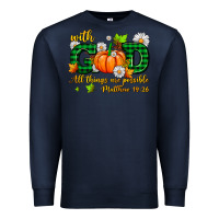 Navy with god all things are possible Premium Sweatshirt - AdoDesignShop