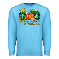 Ocean Blue with god all things are possible Premium Sweatshirt - AdoDesignShop