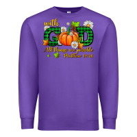 Purple with god all things are possible Premium Sweatshirt - AdoDesignShop