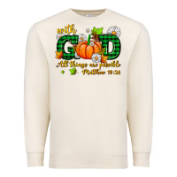 Sandshell with god all things are possible Premium Sweatshirt - AdoDesignShop