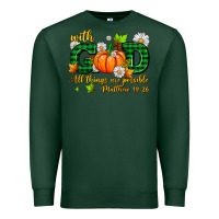 Sports Green with god all things are possible Premium Sweatshirt - AdoDesignShop