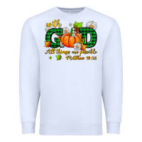 White with god all things are possible Premium Sweatshirt - AdoDesignShop