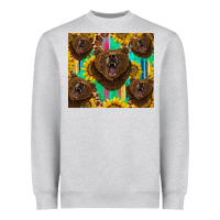 Heather Grey bear tumbler Heavyweight Sweatshirt - BarkalooDesign
