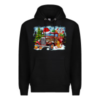Black Christmas truck Premium Hoodie - CowhideDigitalArt