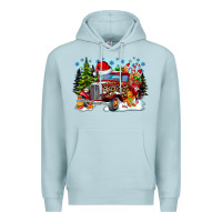 Blue Mist Christmas truck Premium Hoodie - CowhideDigitalArt