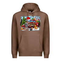 Chestnut Christmas truck Premium Hoodie - CowhideDigitalArt