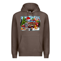 Coffee Christmas truck Premium Hoodie - CowhideDigitalArt