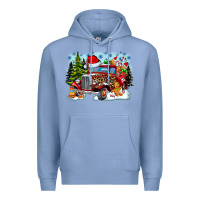 Colony Blue Christmas truck Premium Hoodie - CowhideDigitalArt