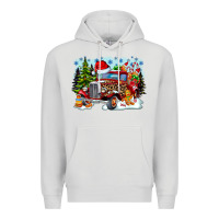 Dove Grey Christmas truck Premium Hoodie - CowhideDigitalArt