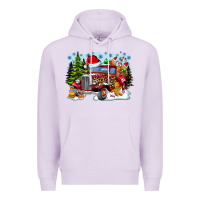 Lilac Christmas truck Premium Hoodie - CowhideDigitalArt