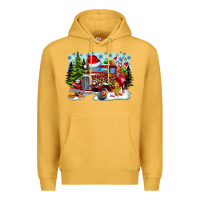 Mustard Christmas truck Premium Hoodie - CowhideDigitalArt