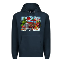 Navy Christmas truck Premium Hoodie - CowhideDigitalArt