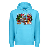 Ocean Blue Christmas truck Premium Hoodie - CowhideDigitalArt