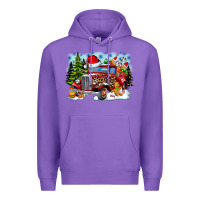 Purple Christmas truck Premium Hoodie - CowhideDigitalArt