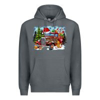 Rock Christmas truck Premium Hoodie - CowhideDigitalArt