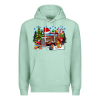 Seafoam Christmas truck Premium Hoodie - CowhideDigitalArt
