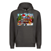 Smoke Christmas truck Premium Hoodie - CowhideDigitalArt