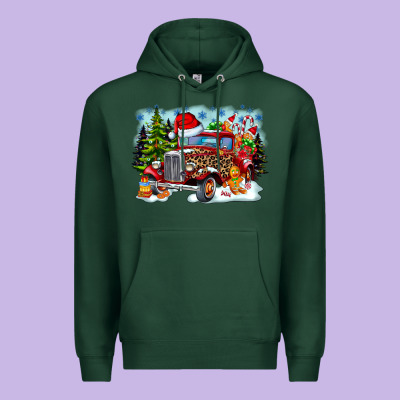 Christmas Truck Premium Hoodie Designed By Cowhidedigitalart