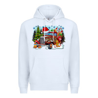 White Christmas truck Premium Hoodie - CowhideDigitalArt