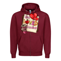 Burgundy one loved teacher Zipper Hoodie - BarkalooDesign