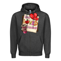 Charcoal Heather one loved teacher Zipper Hoodie - BarkalooDesign