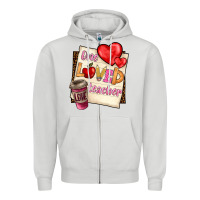 Dove Grey one loved teacher Zipper Hoodie - BarkalooDesign