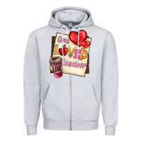 Heather Grey one loved teacher Zipper Hoodie - BarkalooDesign