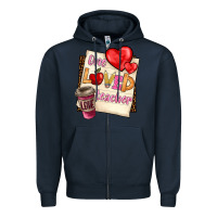 Navy one loved teacher Zipper Hoodie - BarkalooDesign