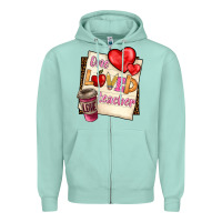 Seafoam one loved teacher Zipper Hoodie - BarkalooDesign