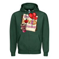 Sports Green one loved teacher Zipper Hoodie - BarkalooDesign