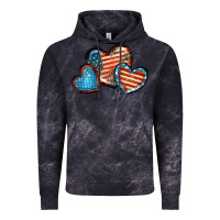 Cloud Black American flag hearts 4th of july Vintage Hoodie - FaDigitalArtStudio