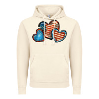 Vintage Artic American flag hearts 4th of july Vintage Hoodie - FaDigitalArtStudio