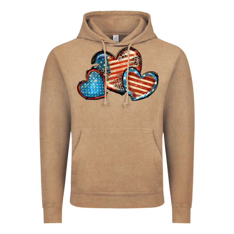 American Flag Hearts 4th Of July Vintage Hoodie by FaDigitalArtStudio | Teevron