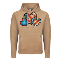 Vintage Coffee American flag hearts 4th of july Vintage Hoodie - FaDigitalArtStudio