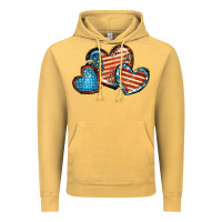 Vintage Mustard American flag hearts 4th of july Vintage Hoodie - FaDigitalArtStudio