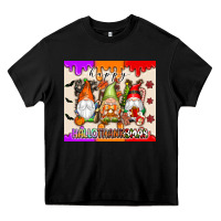 Black Happy Hallothanksmas gnomes Heavy Core Tee - texasbilliewilder